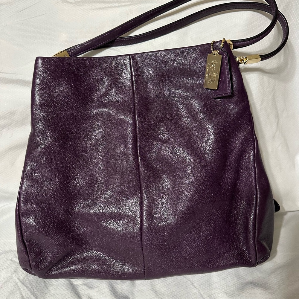 Coach Madison Phoebe Plum Leather Shoulder Bag